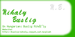 mihaly buslig business card